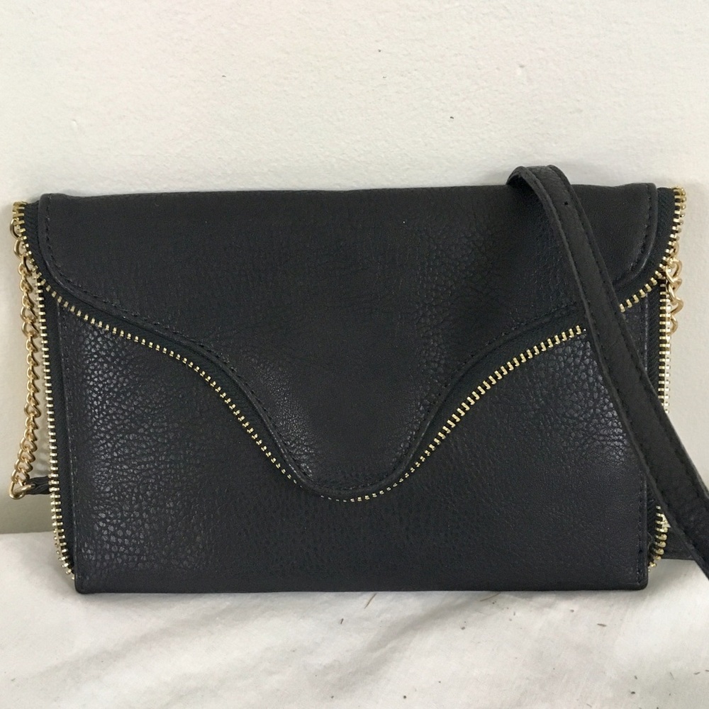Street Level Vegan Leather Zip Crossbody Bag Purse